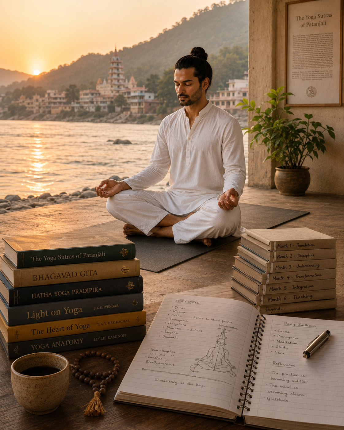 500 hour yoga teacher training sustained deep study and practice in Rishikesh over many weeks